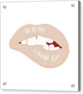 Peachy Keen Lips Iv Acrylic Print