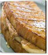 Peanut Butter And Banana Eggy Bread Sandwich With Syrup Acrylic Print