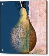 Pear Abstract - Blue Pink Acrylic Print
