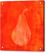 Pear In Red And Yellow Monoprint Acrylic Print