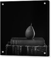 Pear On Books Acrylic Print