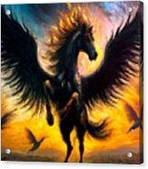 Pegasus Bringing Fire And Brimstone Acrylic Print