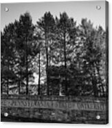 Pennsylvania State University Sign In Black And White Acrylic Print