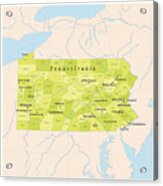 Pennsylvania Vector Map Acrylic Print
