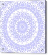 Periwinkle On White Mandala Kaleidoscope Medallion Acrylic Print