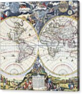 Petrini World Map 1700 Acrylic Print