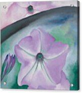 Petunia No 2. - Modernist Pink Flower Painting Acrylic Print
