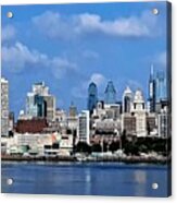 Philadelphia Skyline Across The Delaware River From The Aquarium In Camden, New Jersey Acrylic Print