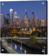 Philadelphia Skyline At Night Acrylic Print