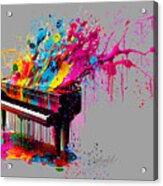 Piano, The Music Culmination In Color Acrylic Print