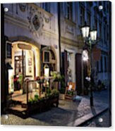 Picturesque Restaurant In The Streets Of Prague In The Czech Republic Acrylic Print