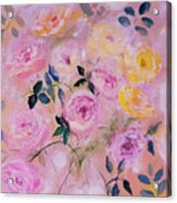 Pink And Yellow Roses Symbolize Friendship Acrylic Print