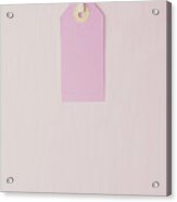 Pink Paper Label On A Pink Background Acrylic Print