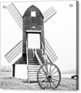 Pitstone Windmill Mono Acrylic Print