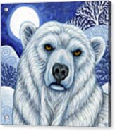 Polar Bear Moon Acrylic Print