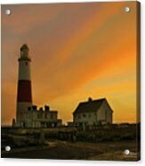 Portland Bill Lighthouse At Sunset Acrylic Print