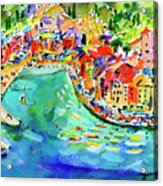 Portofino Summer Fun With Boats And Street Cafes Acrylic Print