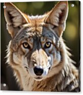 Portrait Of A Coyote, Shown Close-up. Acrylic Print