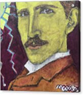 Portrait Of Nikola Tesla Acrylic Print