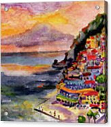 Positano Italy Amalfi Coast Panorama 2 Acrylic Print