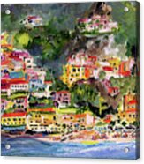 Positano Italy Amalfi Coast Travel Art Acrylic Print
