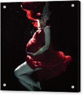 Pregnant In Red Acrylic Print
