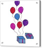Present And Balloons Acrylic Print