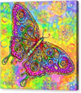 Psychedelic Paisley Butterfly Acrylic Print