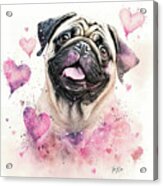 Pug Love Acrylic Print