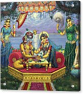 Radha Krishna Bhojan Lila Acrylic Print