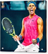 Rafa Nadal At Australian Open 2020. Digital Artwork Print. Tennis Fan Art Gift. Acrylic Print