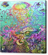 Rainbow Jellyfish And Friends Acrylic Print