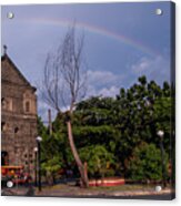Rainbow Over Malate Church Acrylic Print