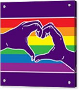Rainbow Pride Heart Hands Acrylic Print
