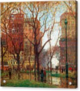 Rainy Day Madison Square New York 1907 Acrylic Print