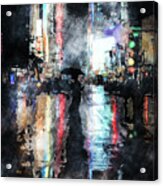 Rainy Night In New York Acrylic Print