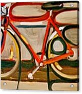 Red Abstract Bicycle Art Print Acrylic Print