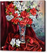 Red And White Azaleas Acrylic Print