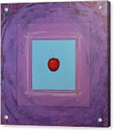 Red Apple Icon On Blue And Purple Square Acrylic Print