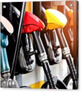 Red Green Yellow Orange Color Fuel Gasoline Dispenser  Background Acrylic Print