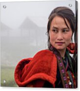 Red Hmong Lady Acrylic Print