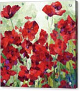 Red Poppy Field Acrylic Print