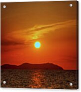 Red Sky Sunset In Ibiza Acrylic Print