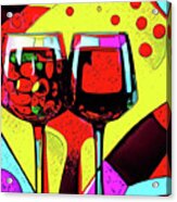 Red Wine Pop Art Iv Acrylic Print