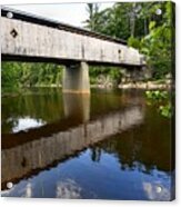 Reflection Of A Covered Bridge Acrylic Print