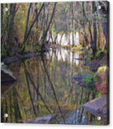 Reflections In The River In The Middle Of Autumn Acrylic Print