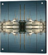 Reflections Of Sailboats In Blue Seawater Acrylic Print