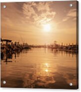 Rehoboth Bay Marina Sunset Acrylic Print