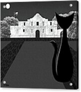 Remember The Alamo Cat Acrylic Print