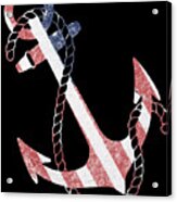 Retro Usa Flag Anchor Acrylic Print